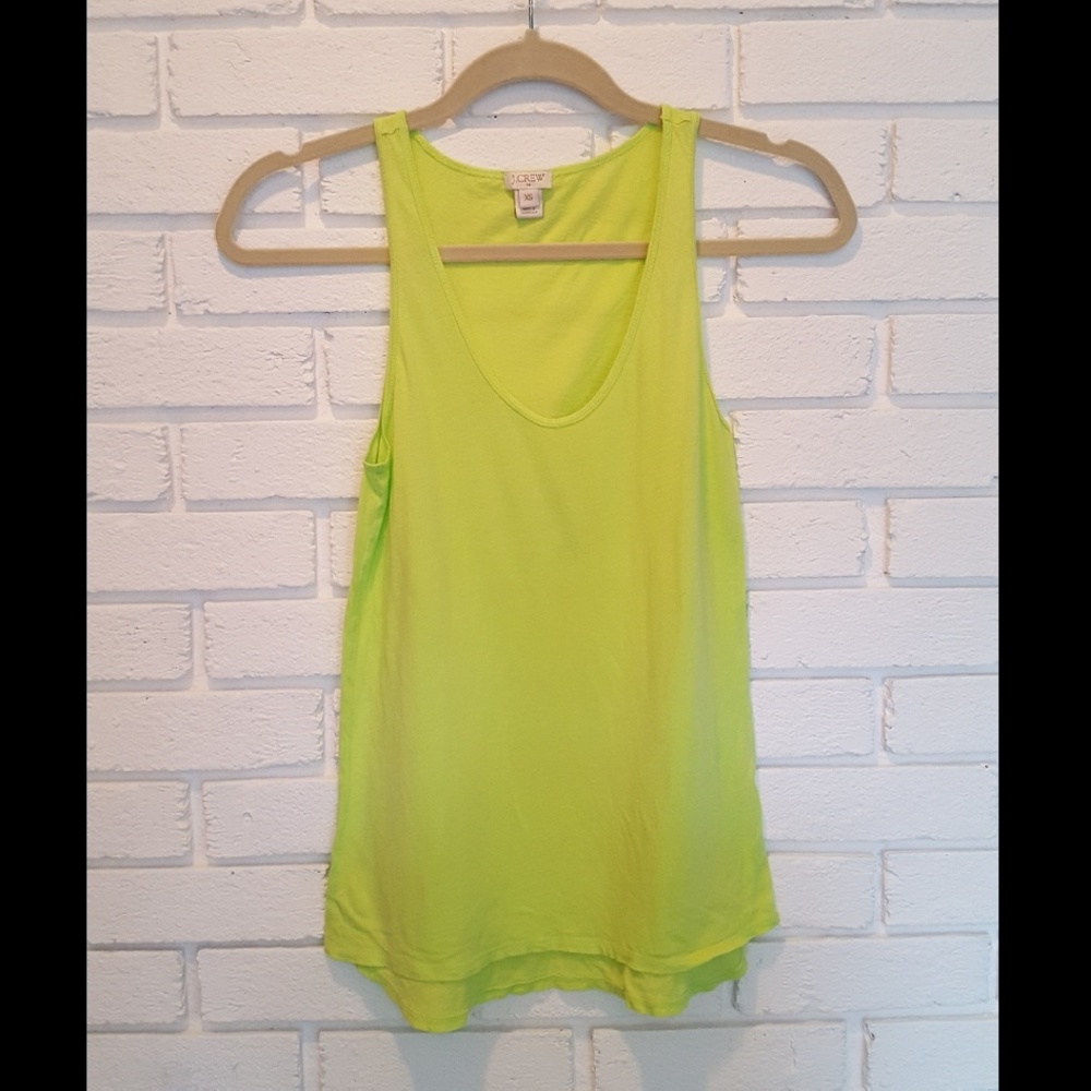 J.CREW neon green tank